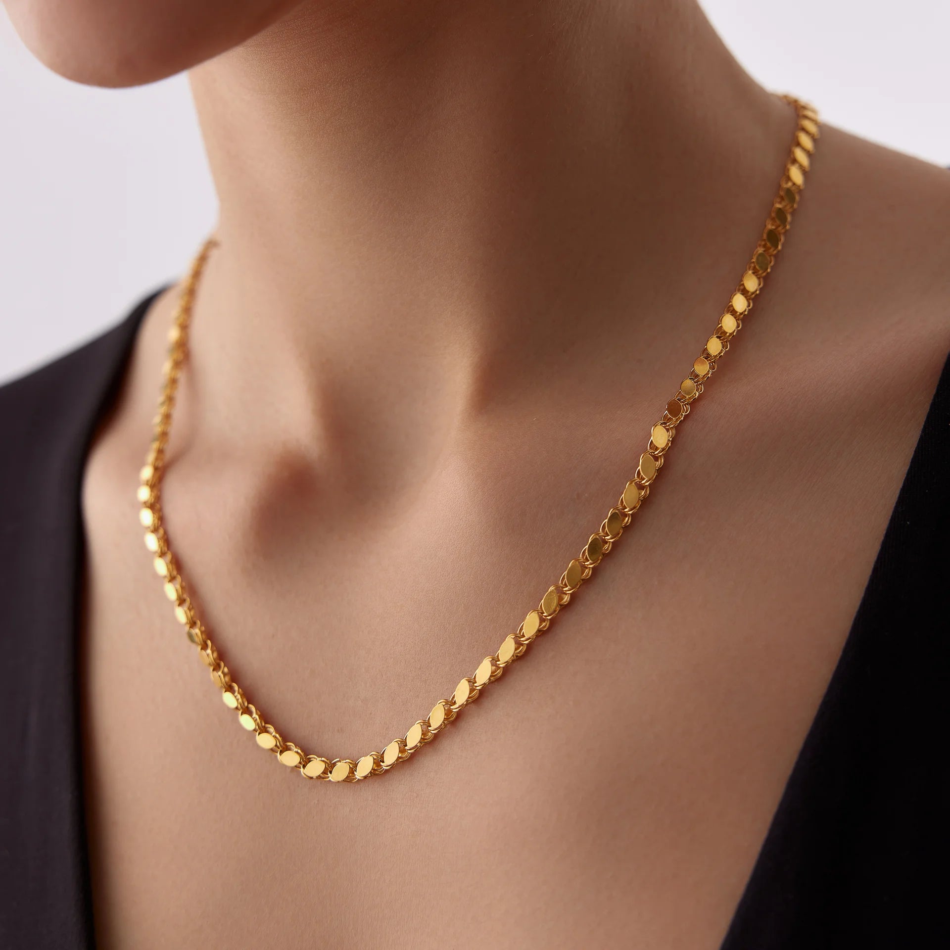 14 Ayar Altın Pullu Zincir