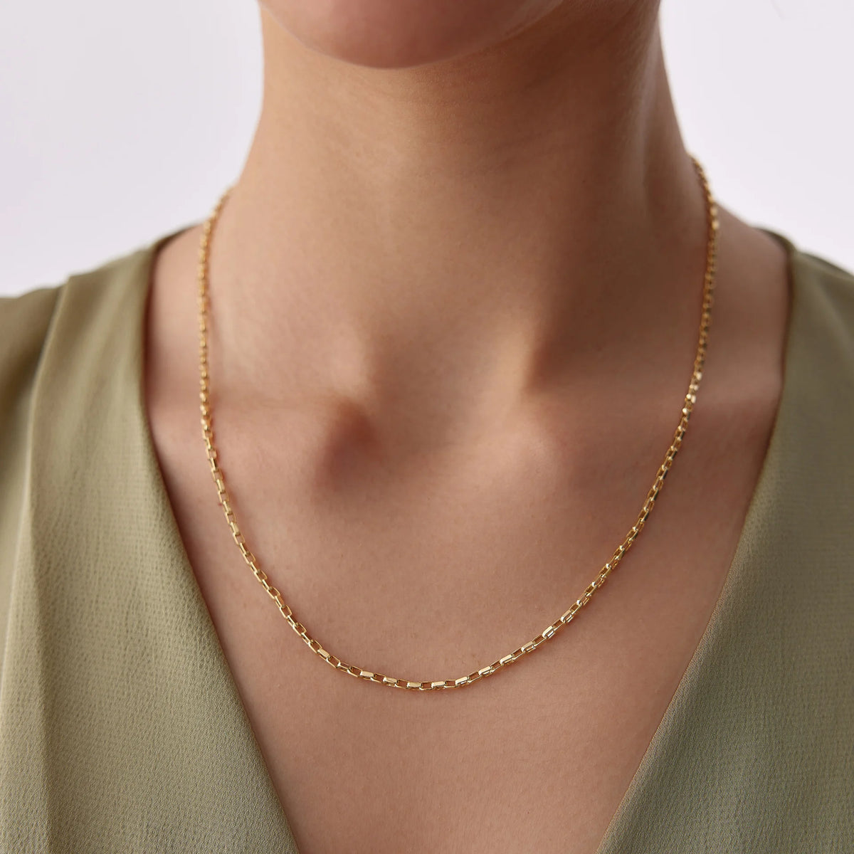 14 Ayar Altın Kübik Zincir