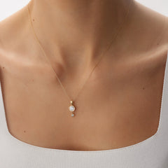 14 Ayar Altın Sallantılı Tektaş Kolye