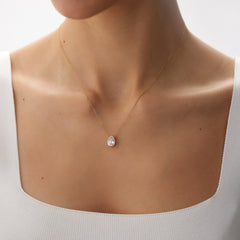 14 Ayar Altın Taşlı Damla Kolye