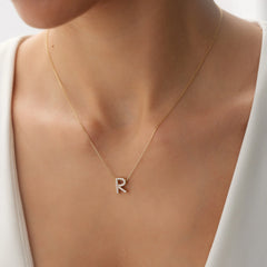 14 Ayar Altın Taşlı Harf Kolye