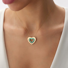 14 Ayar Altın Minima Kalp Kolye