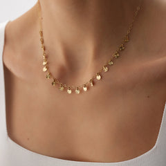 14 Ayar Altın Pullu Kolye