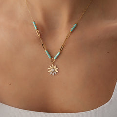 14 Ayar Altın Papatya Kolye