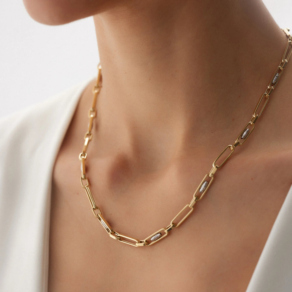 14 Ayar Altın Detay Ataç Kolye