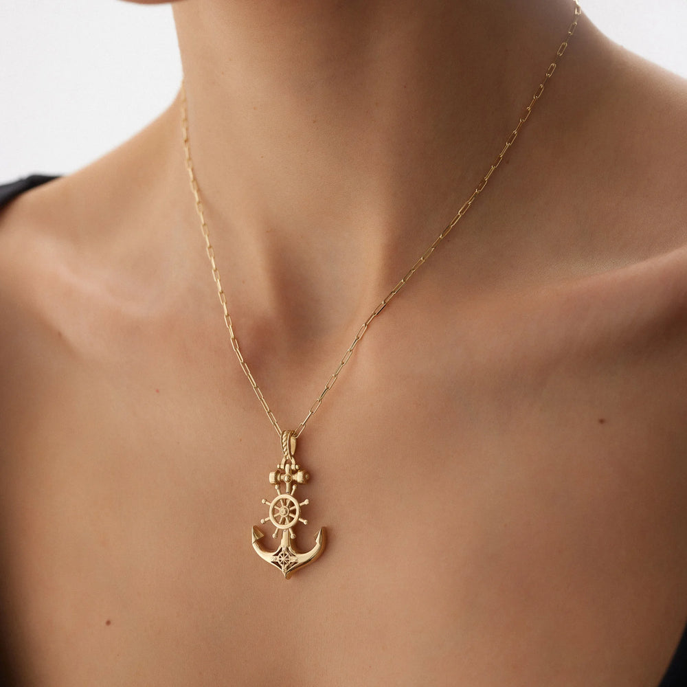 14 Ayar Altın Çapa Ataç Kolye