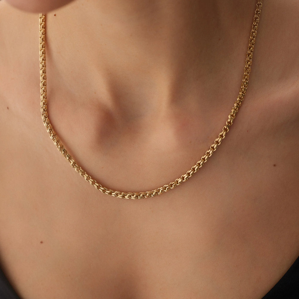 14 Ayar Altın Tıraşlı Güverse Zincir