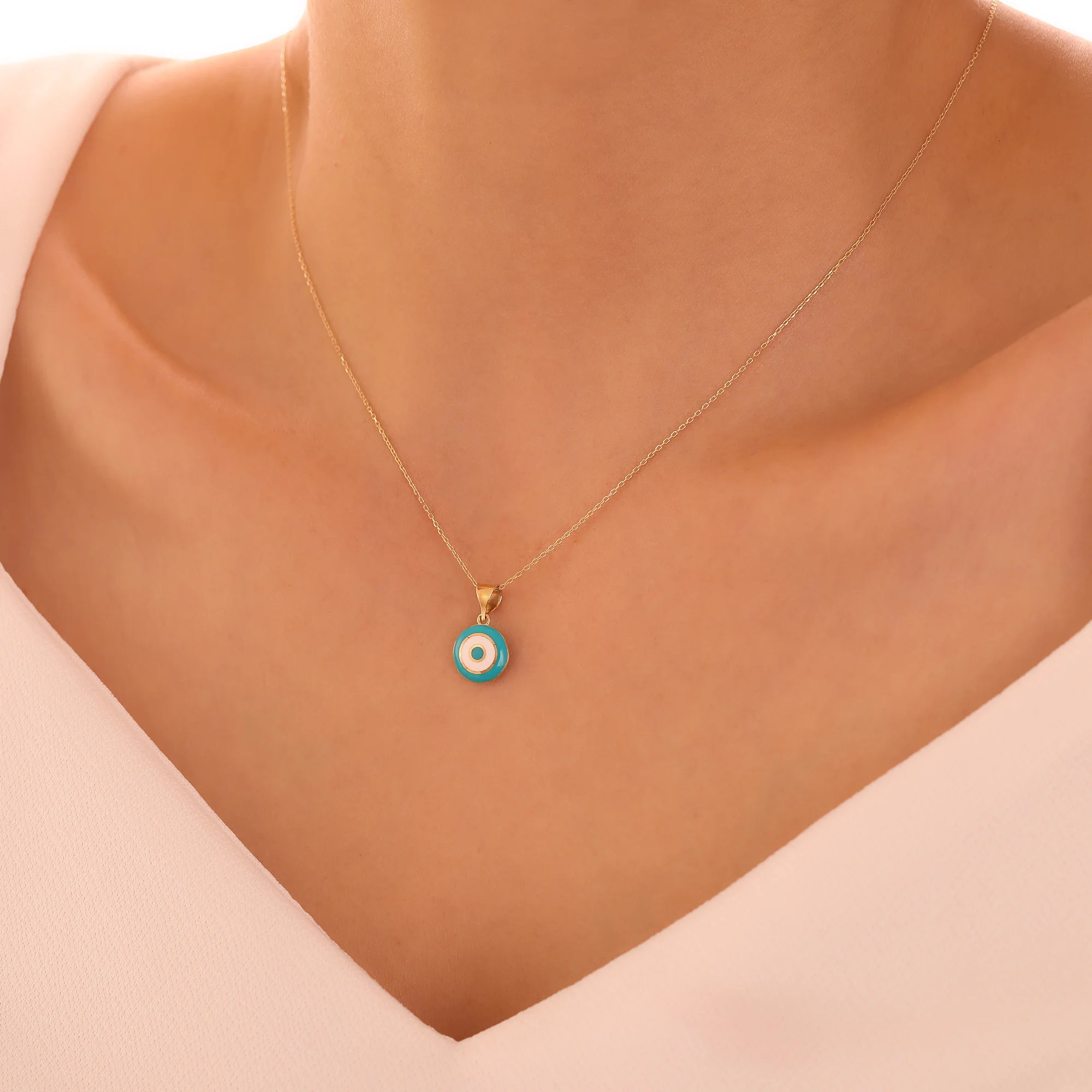 14 Ayar Altın Göz Kolye