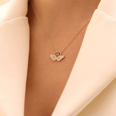 14 Ayar Altın Aşk Kuğuları Kolye