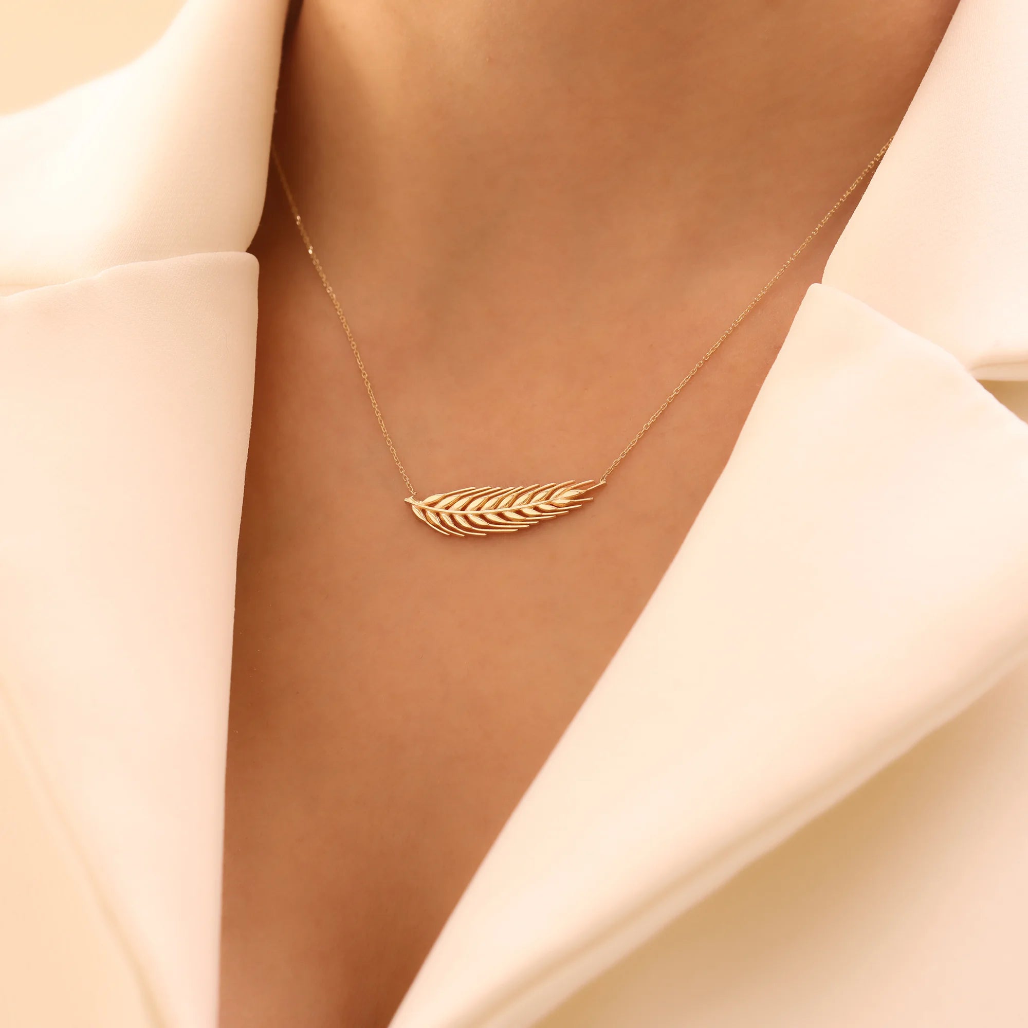 14 Ayar Altın Başak Kolye