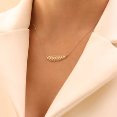 14 Ayar Altın Başak Kolye