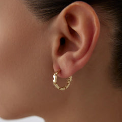 14 Ayar Altın Grek Halka Küpe