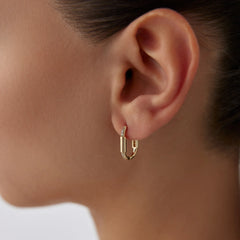 14 Ayar Altın Taşlı Ataç Küpe