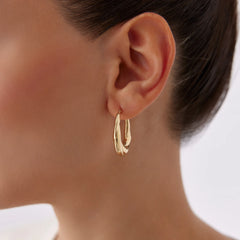 14 Ayar Altın Damla Form Küpe