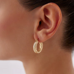 14 Ayar Altın Burgu Halka Küpe