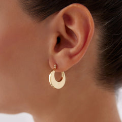 14 Ayar Altın Dolgu Hilal Küpe