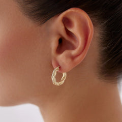 14 Ayar Altın Burgu Halka Küpe