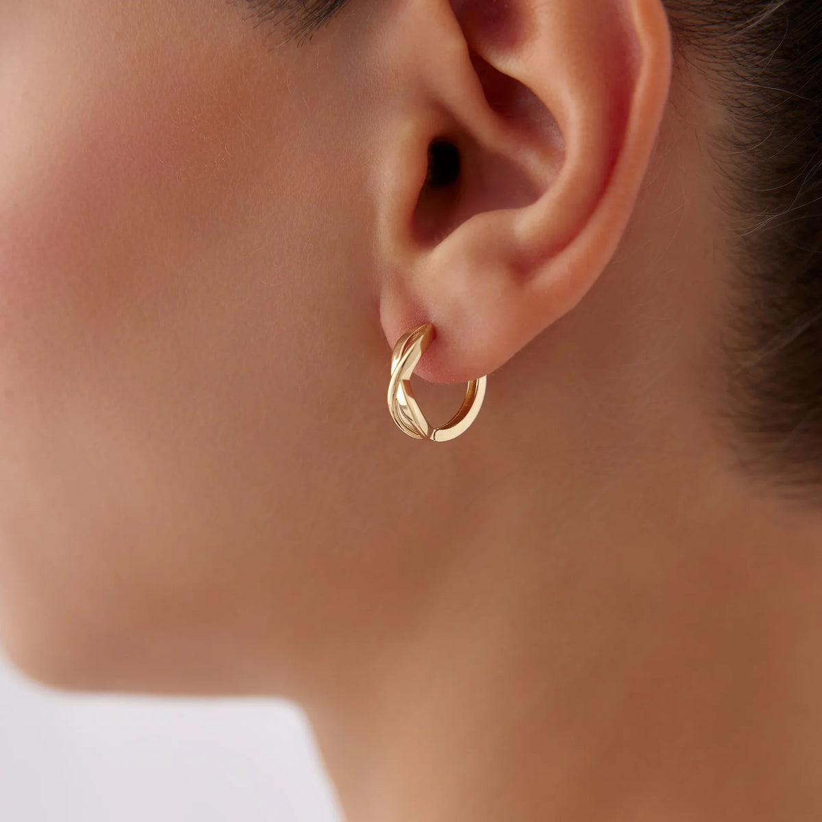 14 Ayar Altın Sonsuzluk Halka Küpe