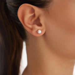 14 Ayar Altın İnci Vida Küpe