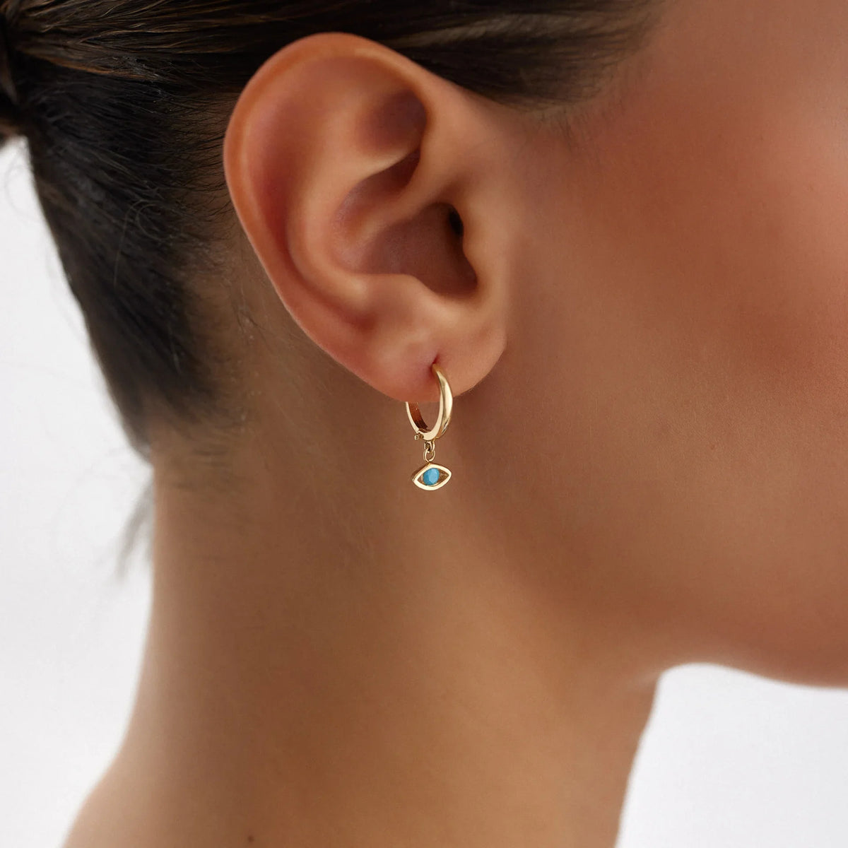 14 Ayar Altın Göz Halka Küpe