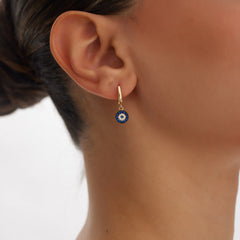 14 Ayar Altın Göz Sallantılı Küpe