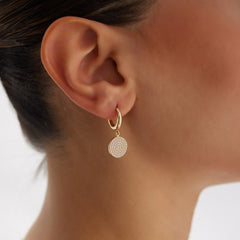 14 Ayar Altın Taşlı Sallantılı Küpe