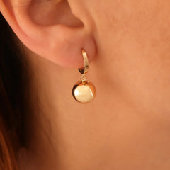 14 Ayar Altın Sallantılı Top Küpe