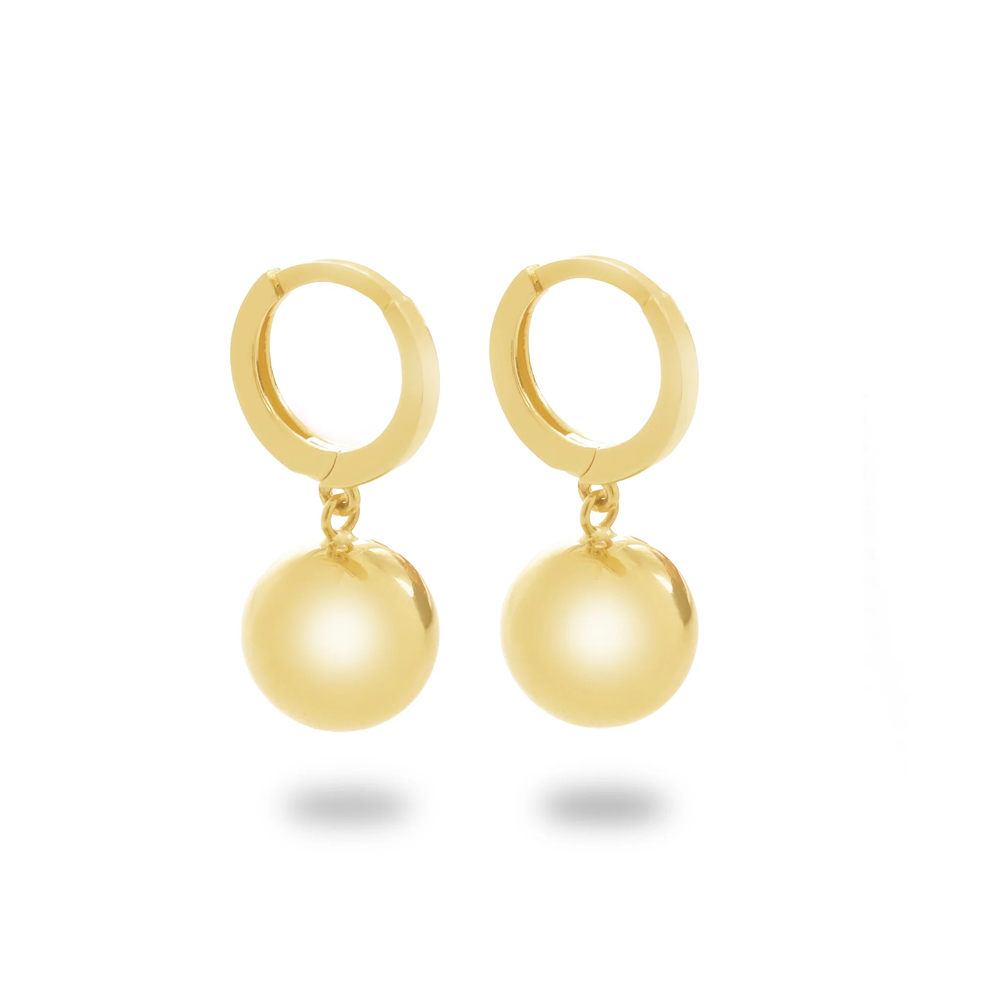 14 Ayar Altın Sallantılı Top Küpe