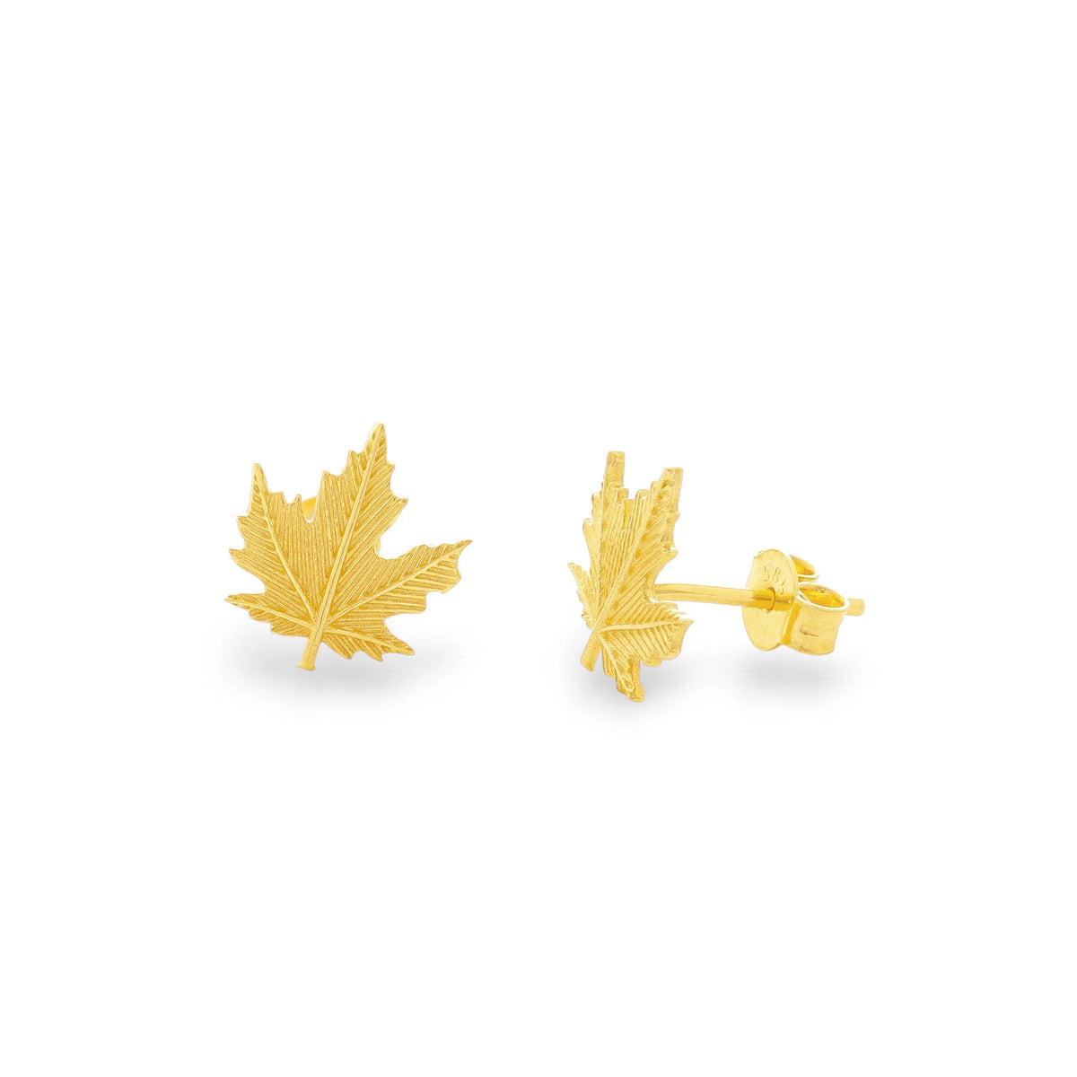 14K Gold Maple Leaf Earrings
