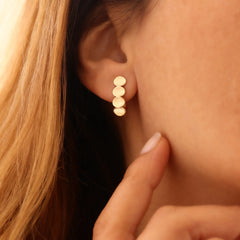 14 Ayar Altın Sıralı Halka Küpe