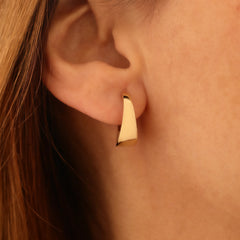 14 Ayar Altın Yarım Ay Küpe