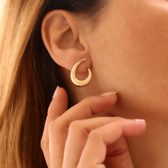 14 Ayar Altın Kavisli Küpe