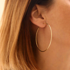 14 Ayar Altın Halka Küpe (6 cm)