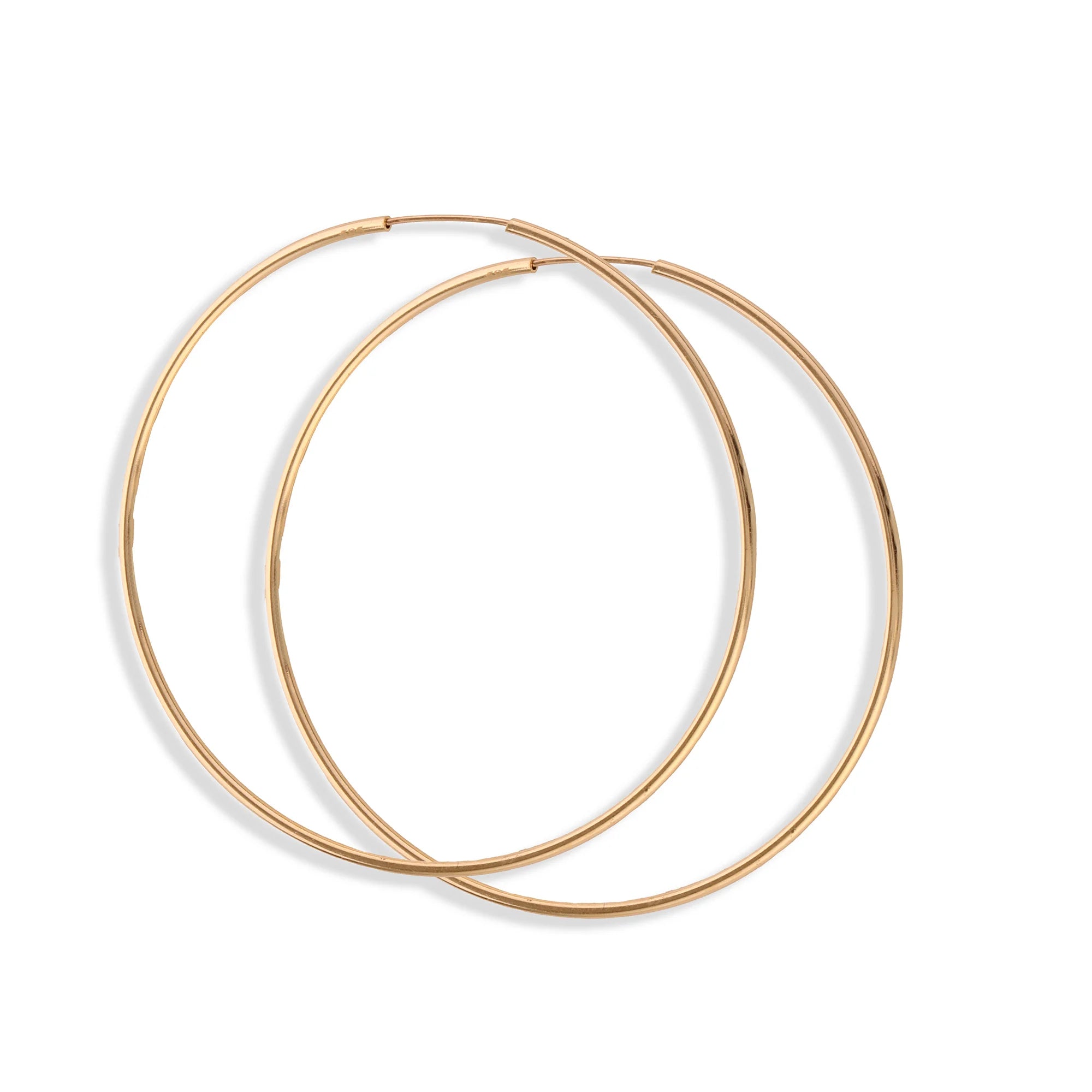 14 Ayar Altın Halka Küpe (6 cm)