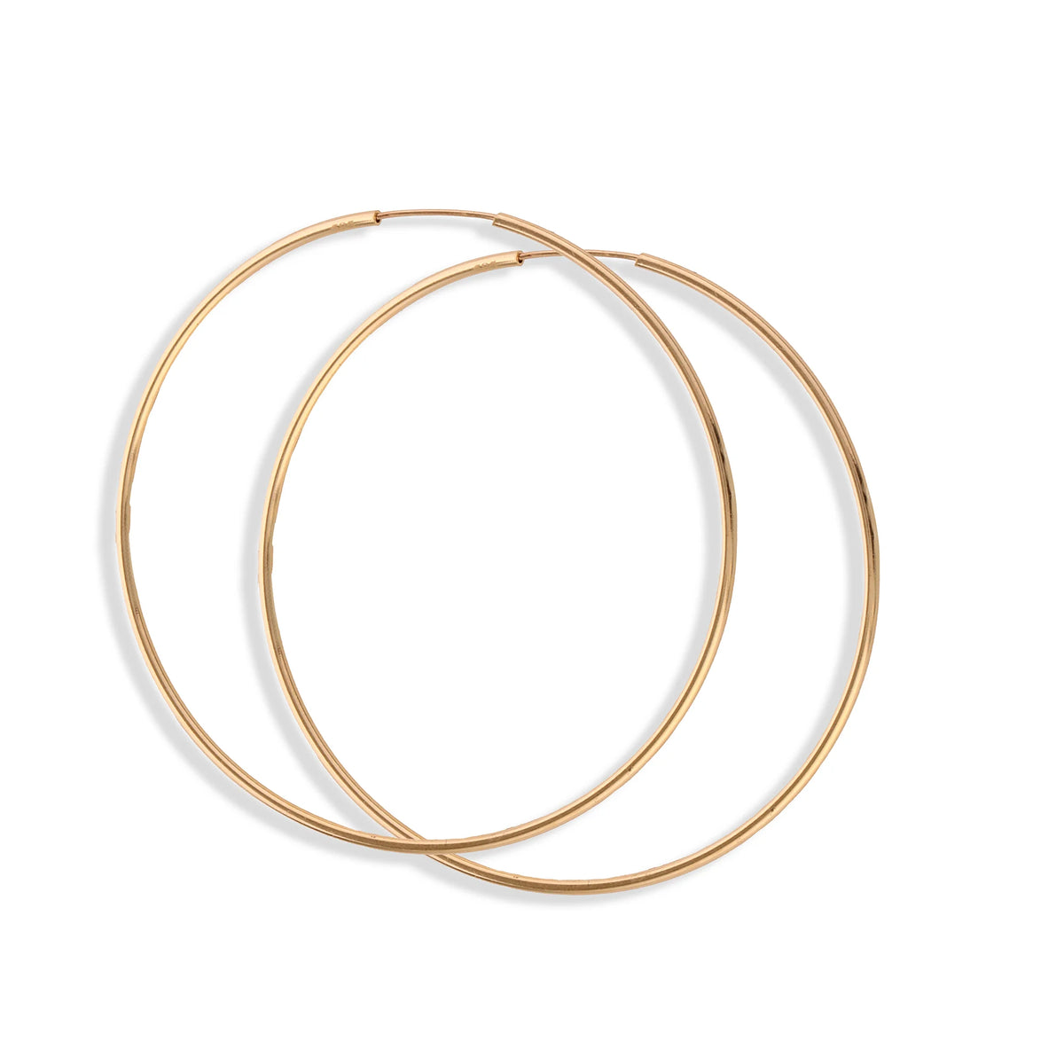 14 Ayar Altın Halka Küpe (6 cm)