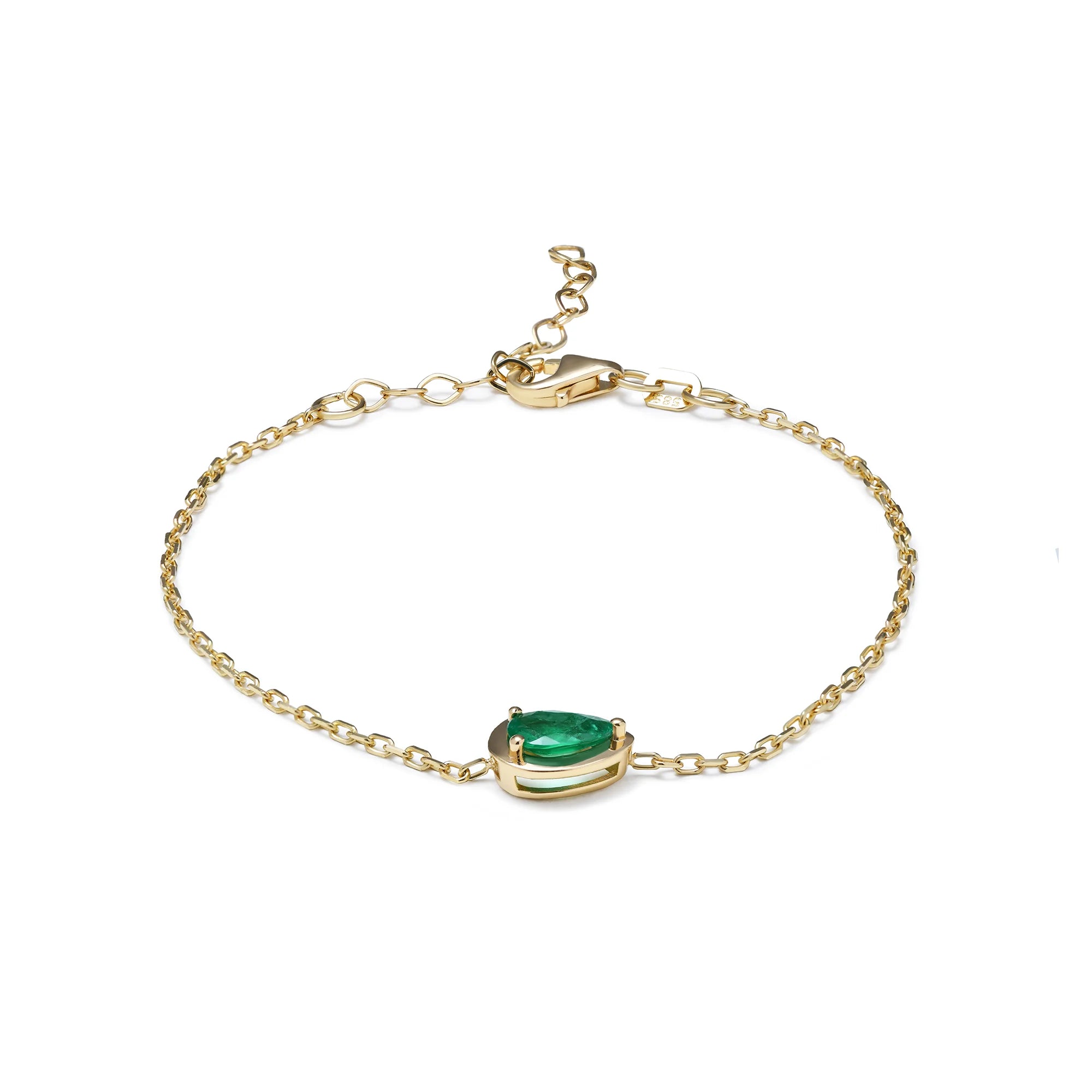 14-Ayar-Altin-Pear-Zumrut-Bileklik