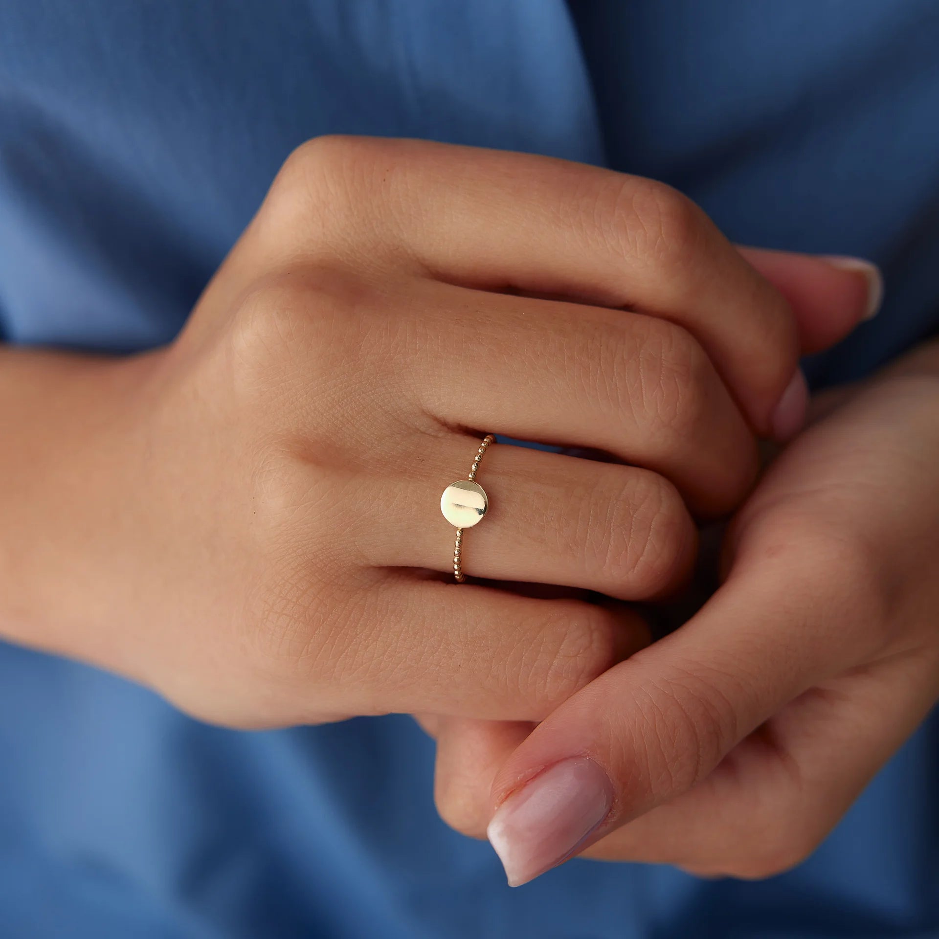 14 Ayar Altın Plaka Yüzük