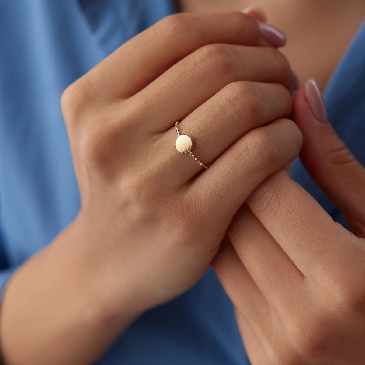 14 Ayar Altın Plaka Yüzük