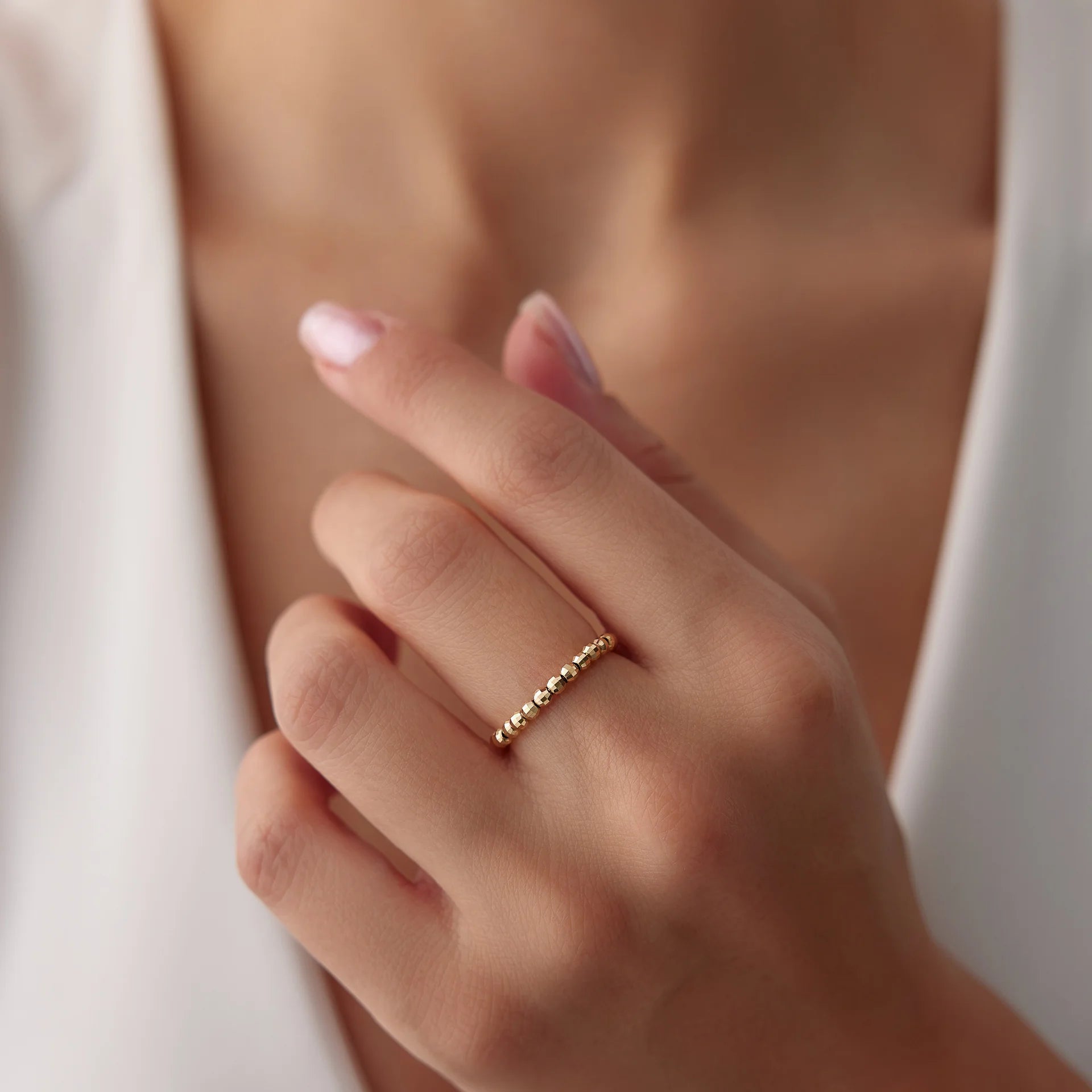 14 Ayar Altın Sıralı Dorika Yüzük