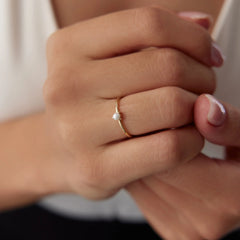 14 Ayar Altın İnci Yüzük