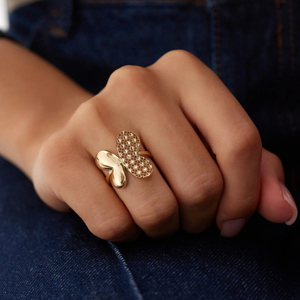 14 Ayar Altın Kelebek Yüzük