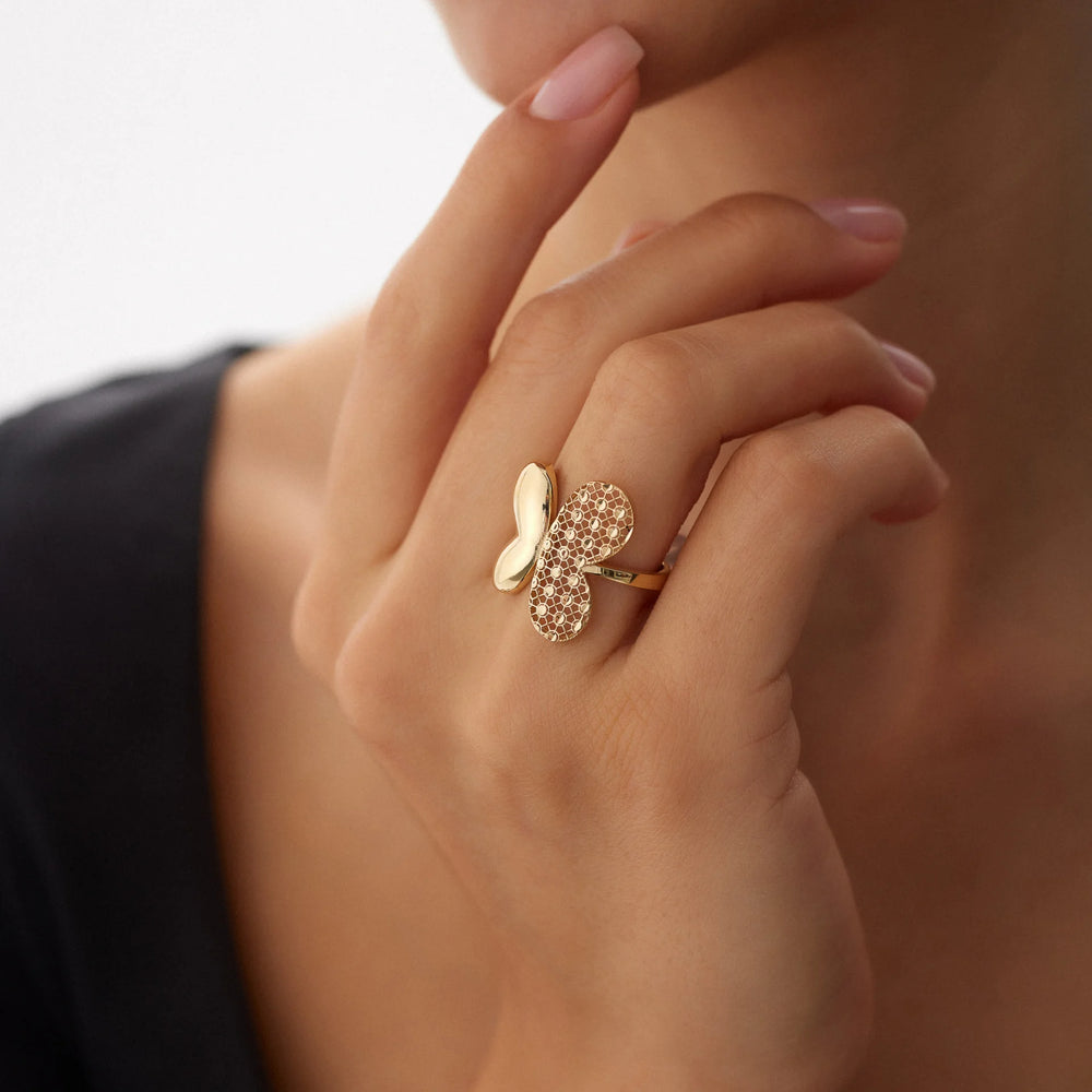 14 Ayar Altın Kelebek Yüzük