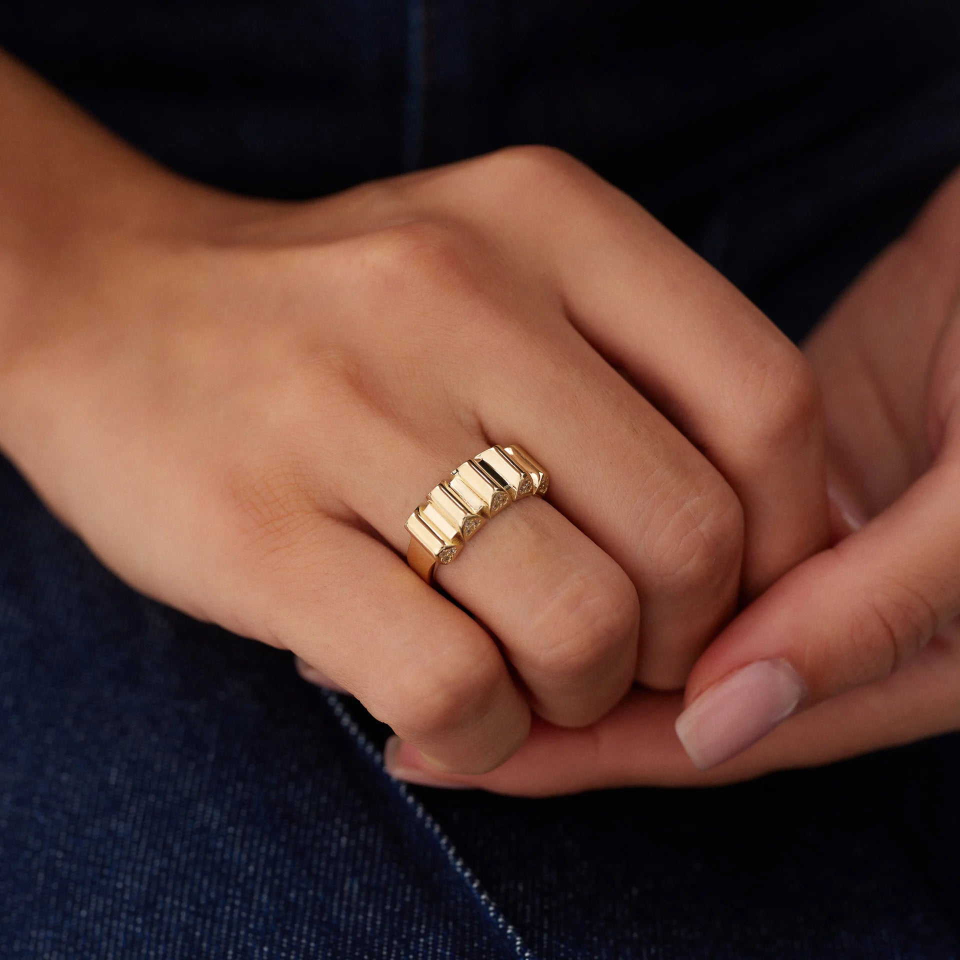 14 Ayar Altın Şerit Yüzük