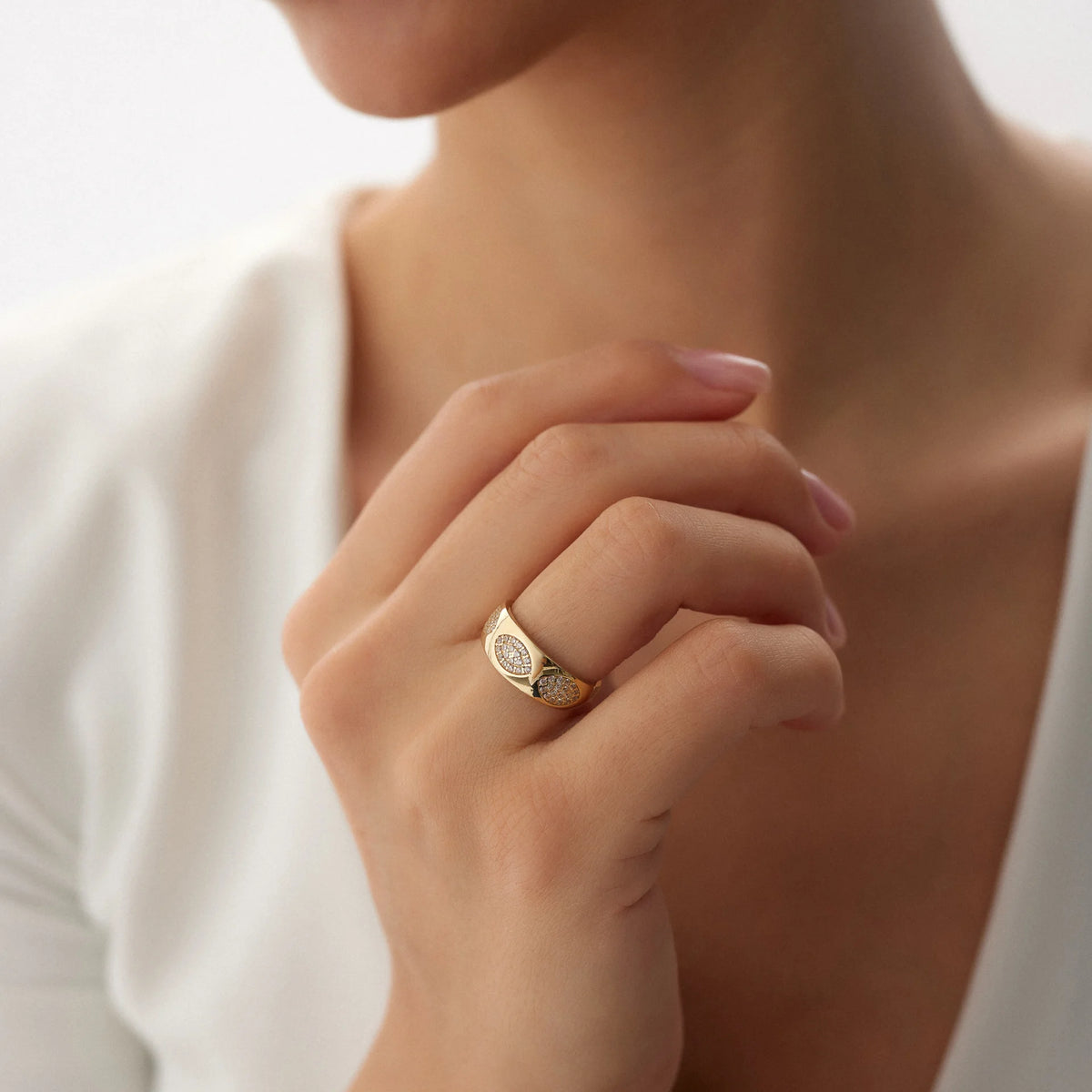 14 Ayar Altın Çoklu Göz Yüzük