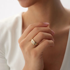 14 Ayar Altın Çoklu Göz Yüzük