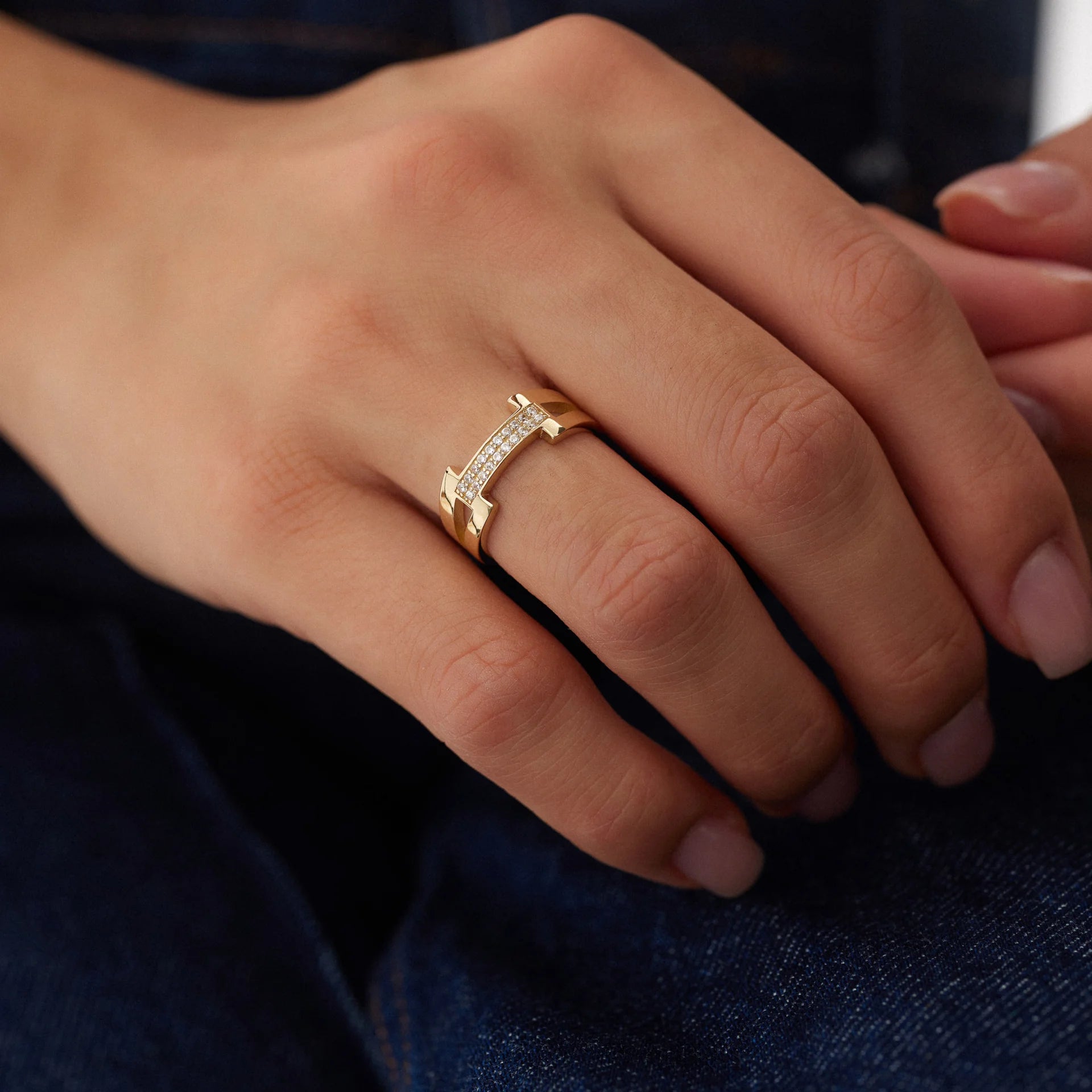 14 Ayar Altın Arrow Yüzük