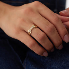 14 Ayar Altın Arrow Yüzük