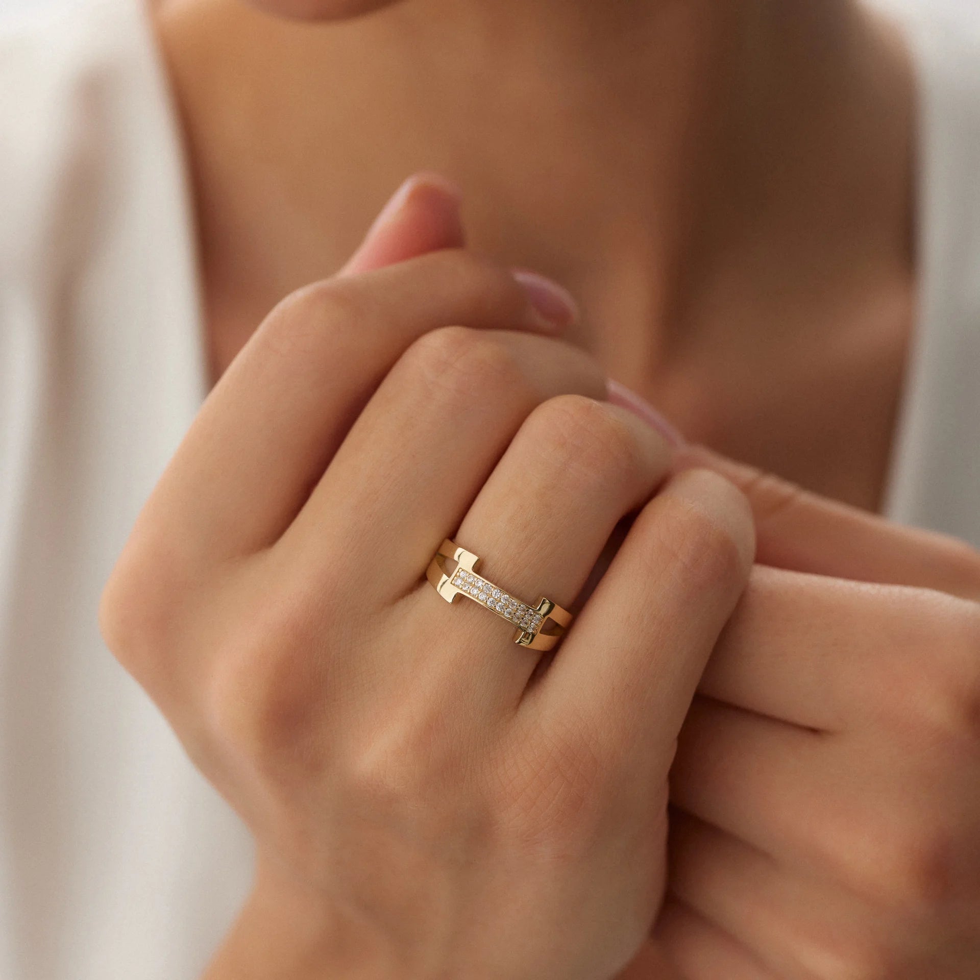 14 Ayar Altın Arrow Yüzük