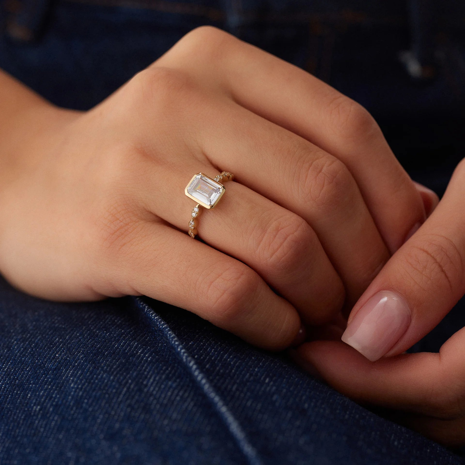 14 Ayar Altın Baget Yüzük