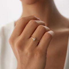 14 Ayar Altın Taşlı Pati Yüzük